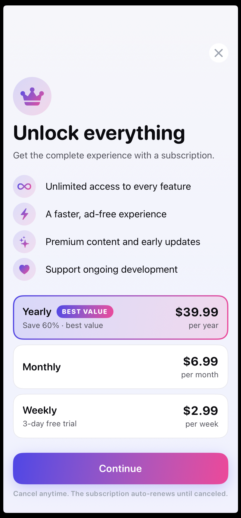 Age Calc — paywall / subscription